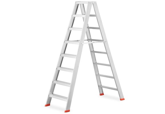HIGHER Dubbele Ladder 2x8 treden - Professioneel Aluminium