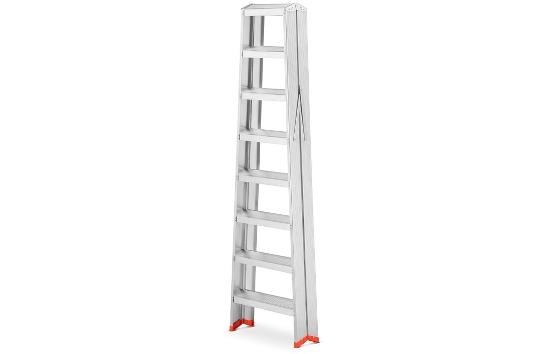 HIGHER Dubbele Ladder 2x8 treden - Professioneel Aluminium