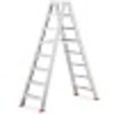 HIGHER Dubbele Ladder 2x8 treden - Professioneel Aluminium