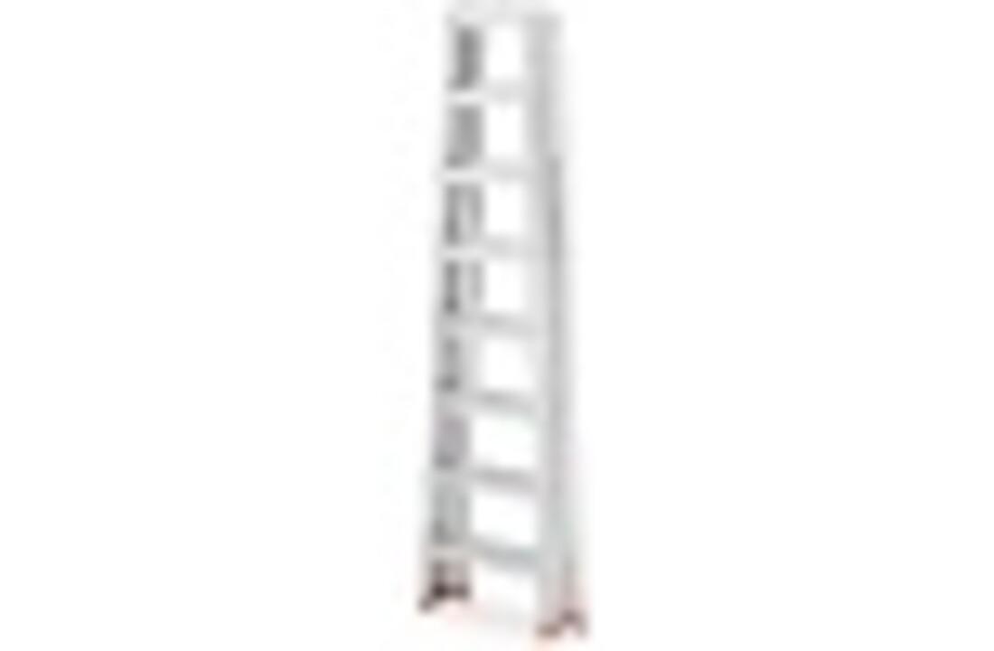 HIGHER Dubbele Ladder 2x8 treden - Professioneel Aluminium