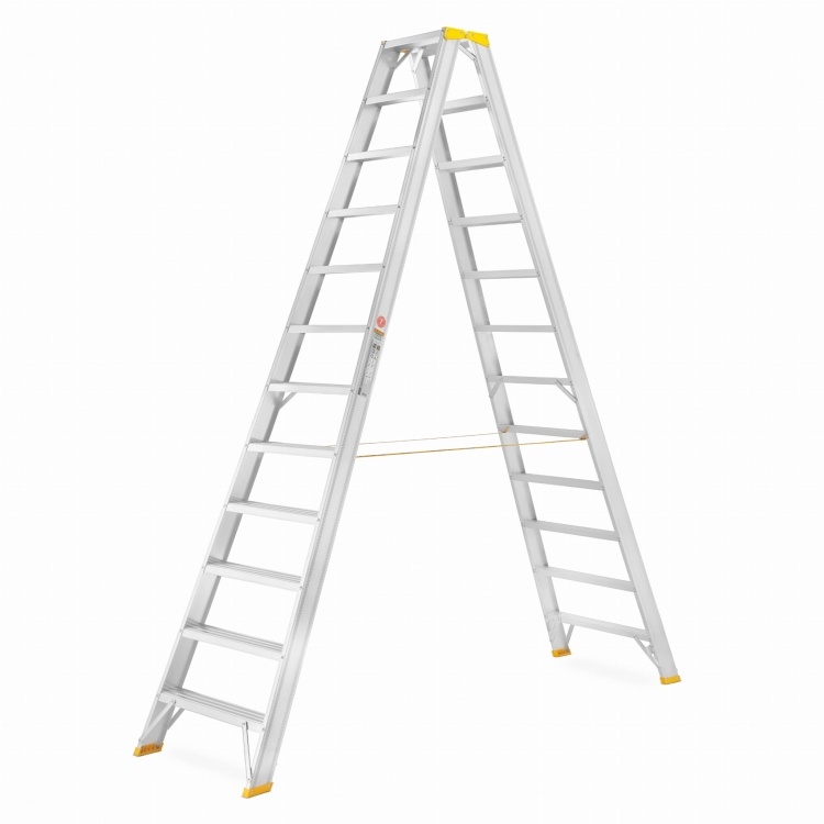 Dubbelzijdige Aluminium Ladder ALOSS 9412 - Werkhoogte 4,55m