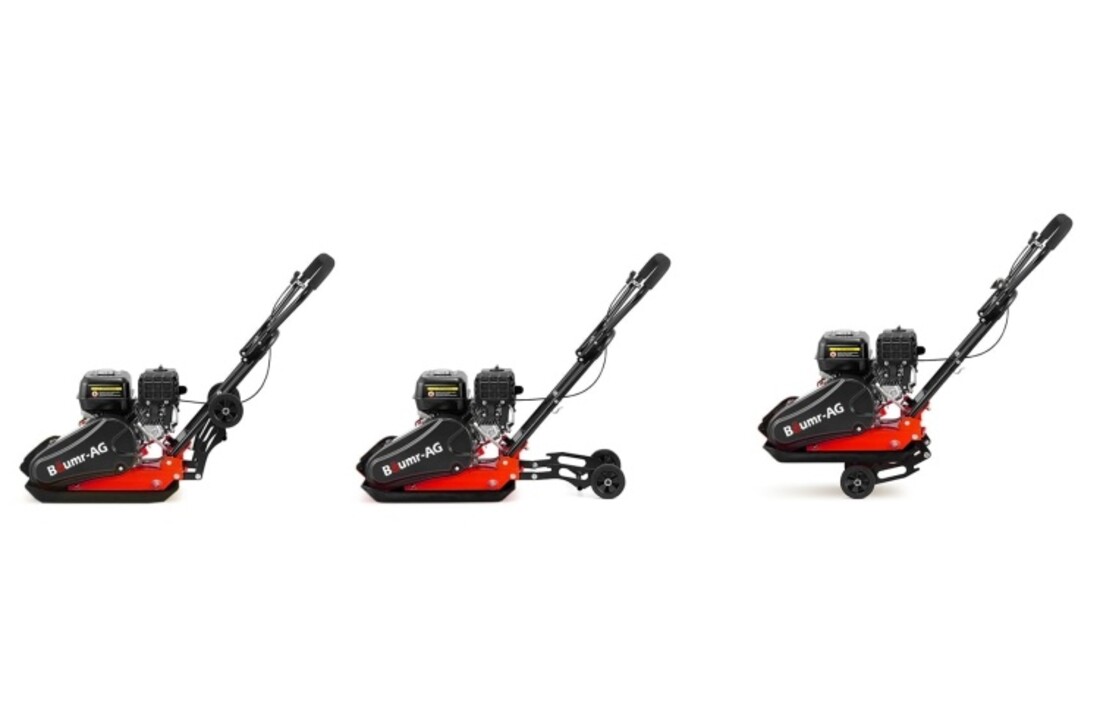 Trilplaat 90 kg benzine - 6,5 pk - 26 kN - met transportwielen