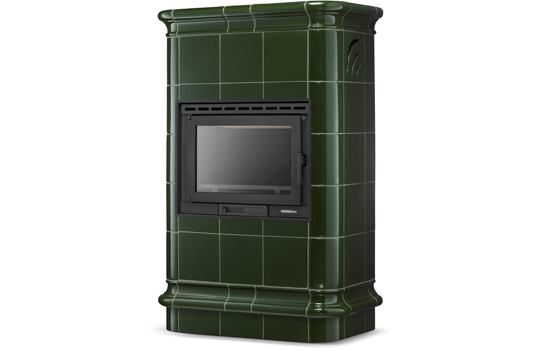 Tegelkachel - houtkachel - 13kW - keramisch - ROMA - olijfgroen