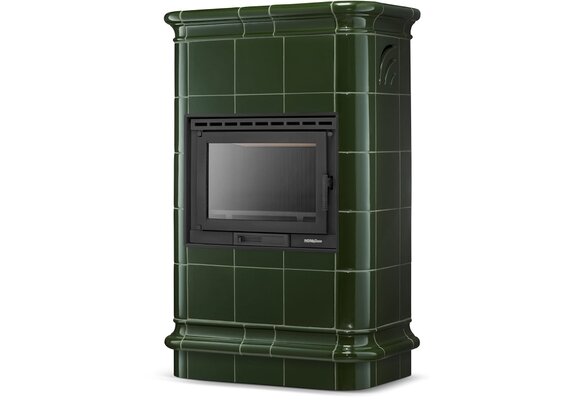 Tegelkachel - houtkachel - 13kW - keramisch - ROMA - olijfgroen