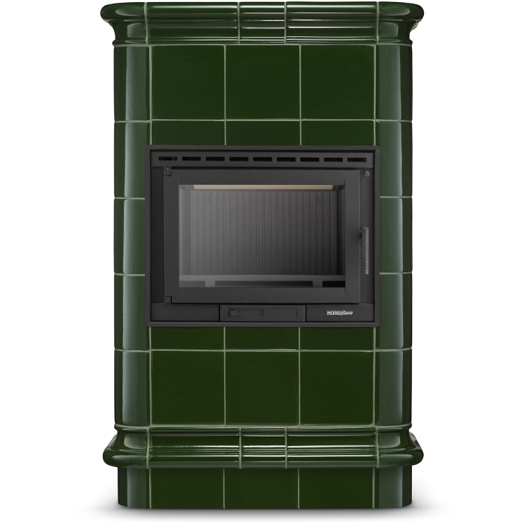 Tegelkachel - houtkachel - 13kW - keramisch - ROMA - olijfgroen