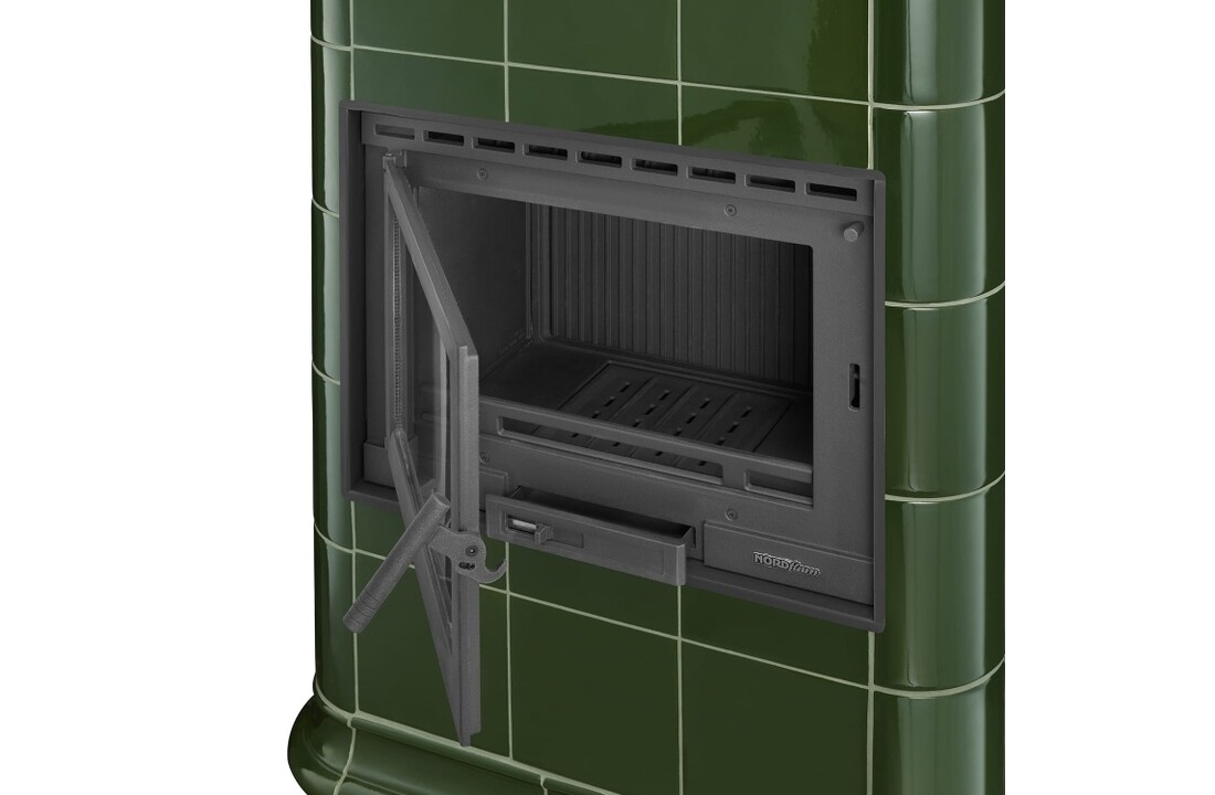 Tegelkachel - houtkachel - 13kW - keramisch - ROMA - olijfgroen