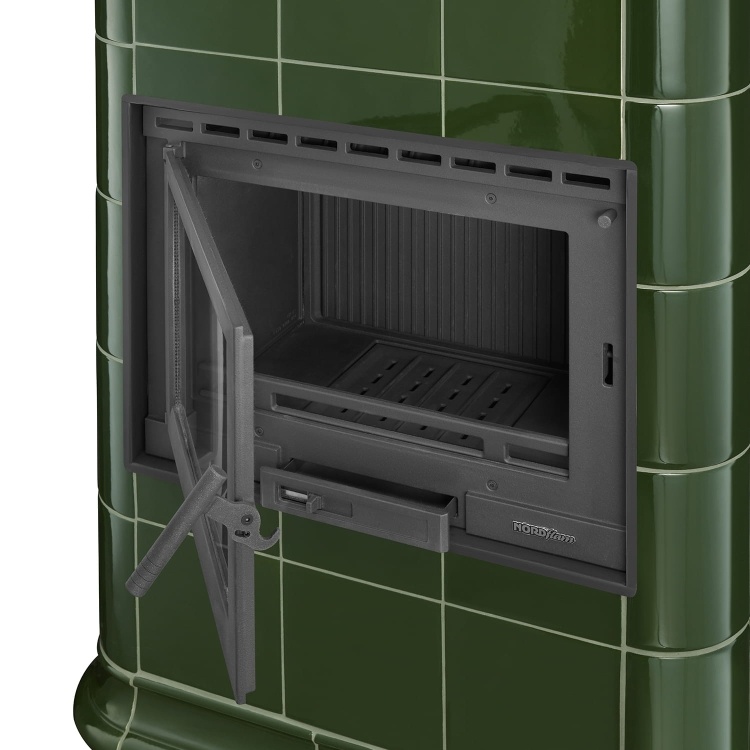 Tegelkachel - houtkachel - 13kW - keramisch - ROMA - olijfgroen