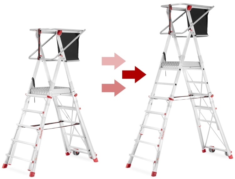 Faraone PLS 5 magazijnladder met één toegang - mobiel