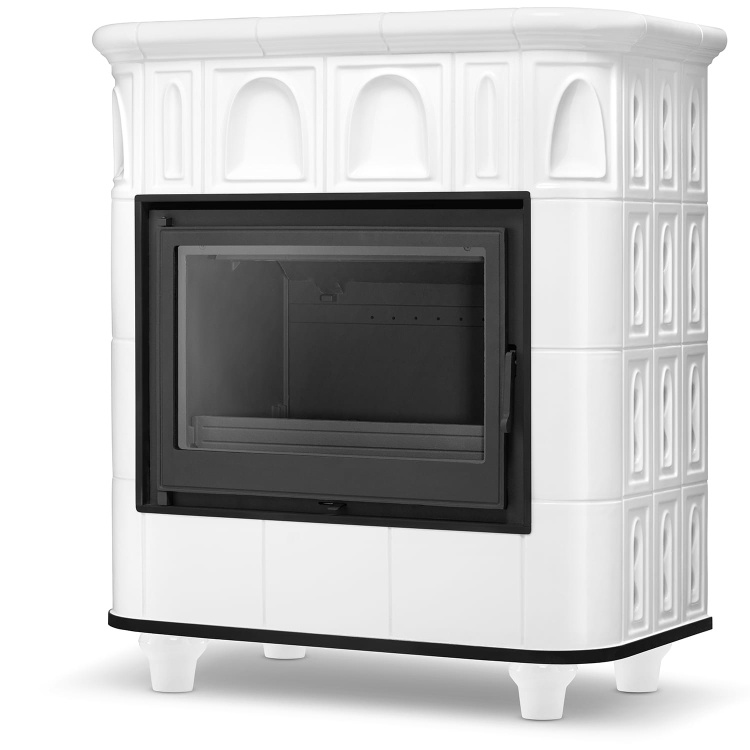 Kachel Graz HIGHER met keramische omkasting - Wit