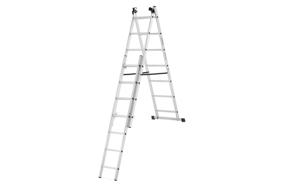 HIGHER Multifunctionele Aluminium Ladder 3x7, 5,60m, 150kg + Haak