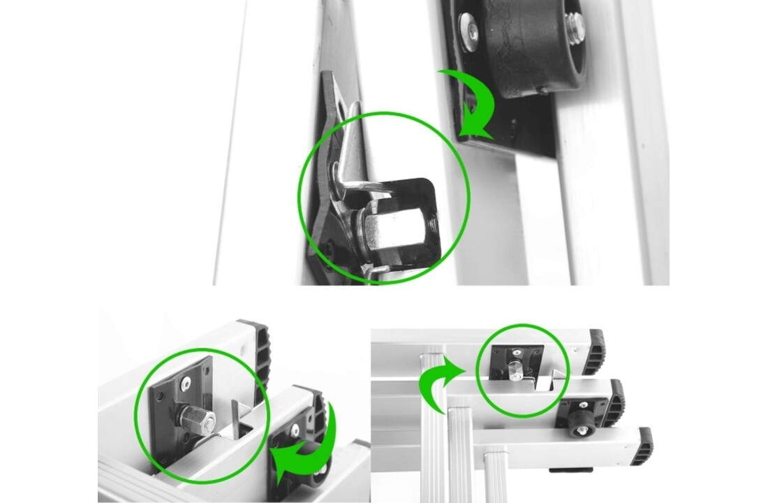 HIGHER Multifunctionele Aluminium Ladder 3x7, 5,60m, 150kg + Haak