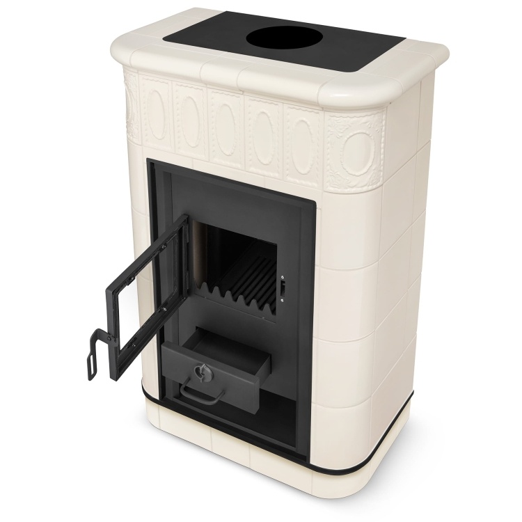 CV Houtkachel met watermantel - 19 kW - VILLACH - beige