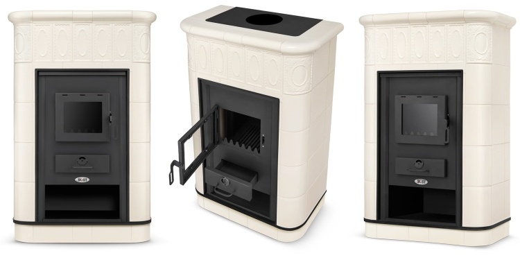 CV Houtkachel met watermantel - 19 kW - VILLACH - beige