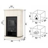 CV Houtkachel met watermantel - 19 kW - VILLACH - beige