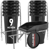 Stortkoker - met draagconstructie - 9 m - Ø 60-41 cm - zwart