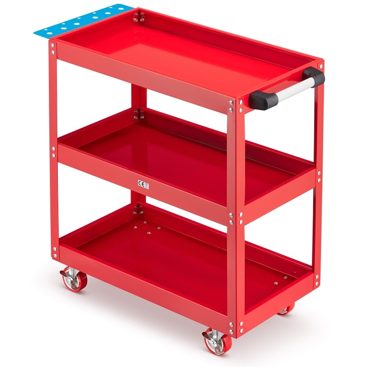 Werkplaatswagen met wielen - 3 schappen - 75×35×78 cm