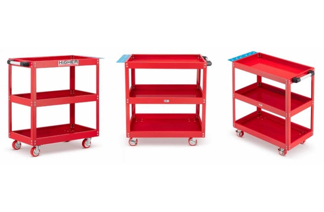 Werkplaatswagen met wielen - 3 schappen - 75×35×78 cm