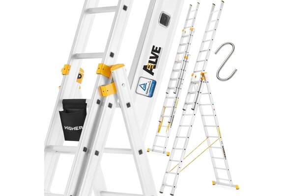 ALVE FORTE PROFI PLUS 3x10 Multifunctionele Aluminium Ladder