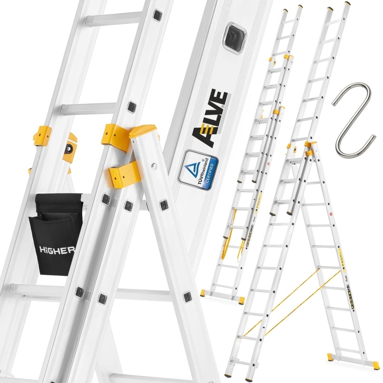ALVE FORTE PROFI PLUS 3x10 Multifunctionele Aluminium Ladder