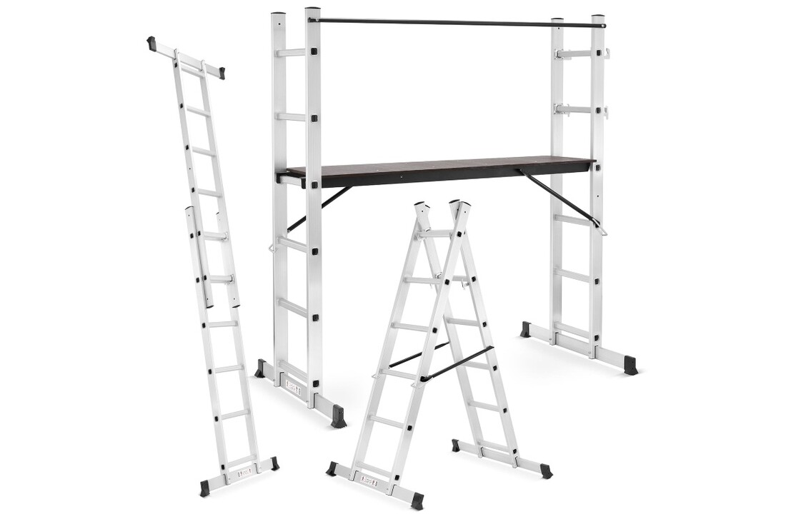 HIGHER Aluminium Steigerladder 3-in-1 Werkplatform 2x6