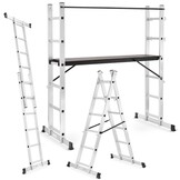 HIGHER Aluminium Steigerladder 3-in-1 Werkplatform 2x6