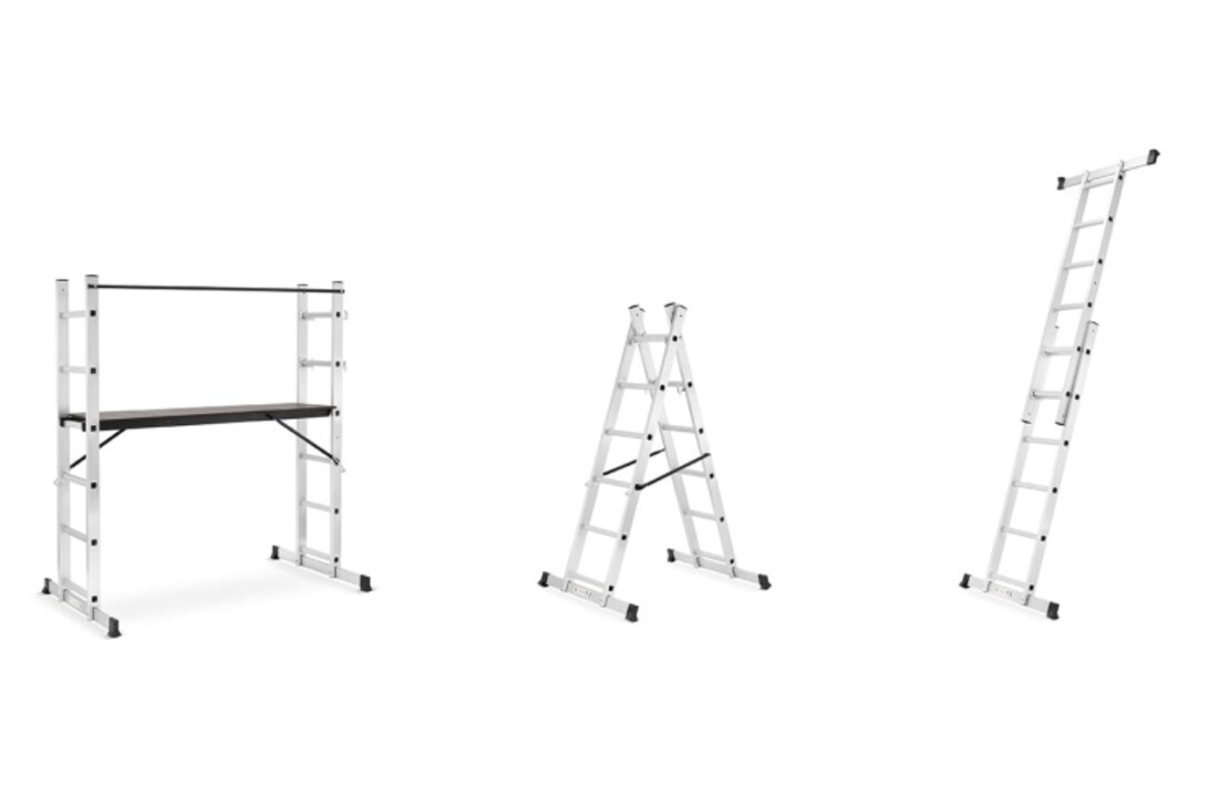 HIGHER Aluminium Steigerladder 3-in-1 Werkplatform 2x6