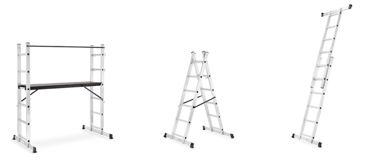 HIGHER Aluminium Steigerladder 3-in-1 Werkplatform 2x6