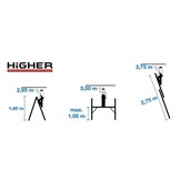 HIGHER Aluminium Steigerladder 3-in-1 Werkplatform 2x6