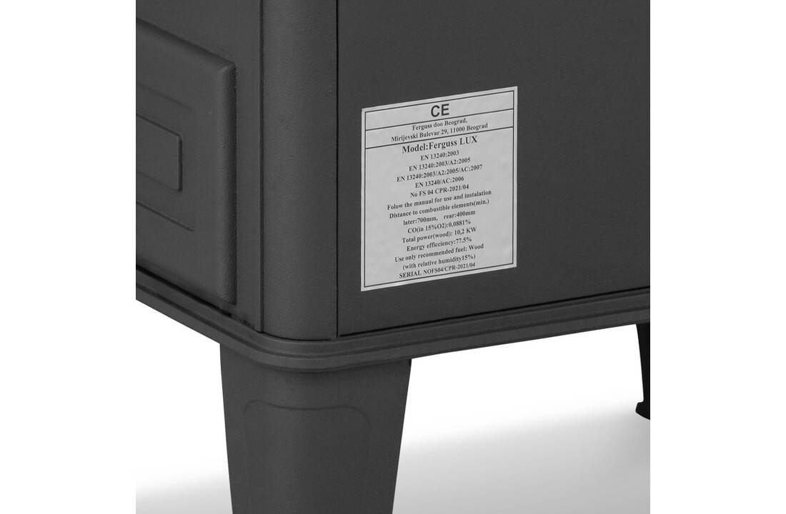 Gietijzeren Kachel FERGUSS LUX / MAGMA 10,2 kW Eko Projekt 2022