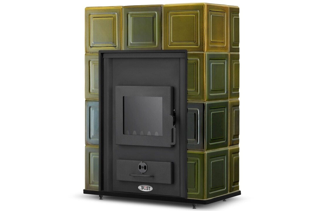 CV houtkachel met watermantel - 14 kW - SEVILLA - olijfgroen