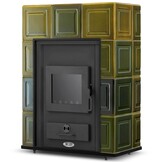 CV houtkachel met watermantel - 14 kW - SEVILLA - olijfgroen