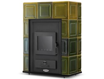 CV houtkachel met watermantel - 14 kW - SEVILLA - olijfgroen