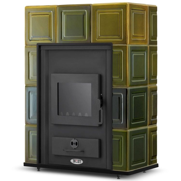 CV houtkachel met watermantel - 14 kW - SEVILLA - olijfgroen