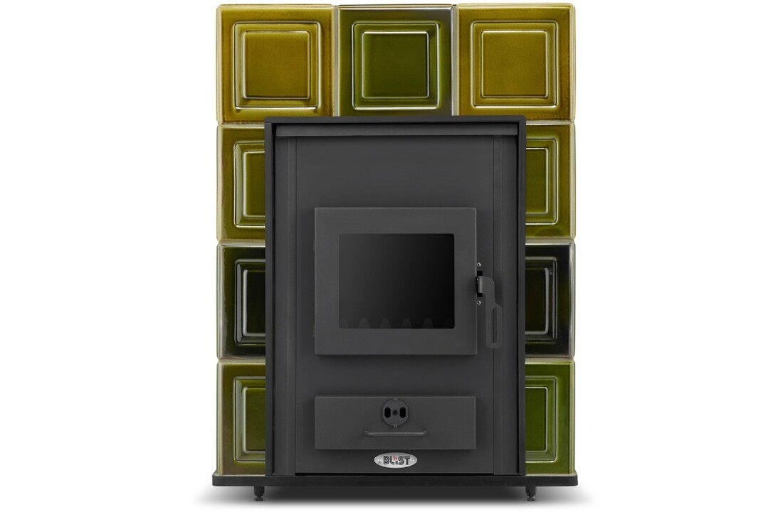 CV houtkachel met watermantel - 14 kW - SEVILLA - olijfgroen