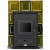 CV houtkachel met watermantel - 14 kW - SEVILLA - olijfgroen