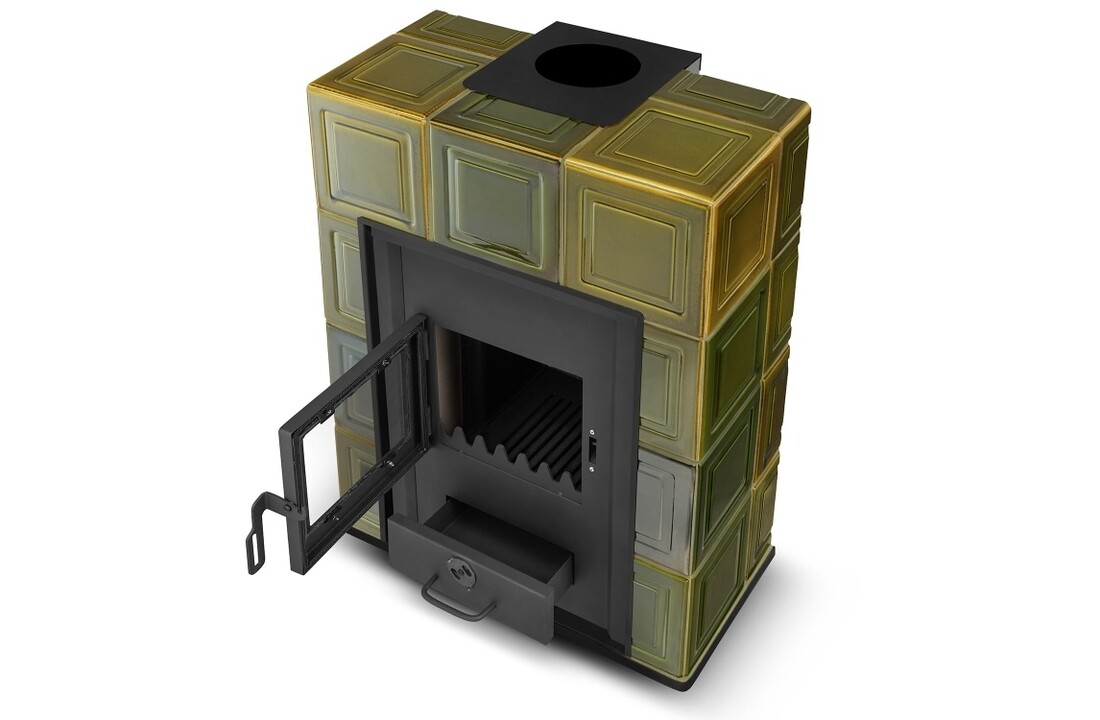 CV houtkachel met watermantel - 14 kW - SEVILLA - olijfgroen