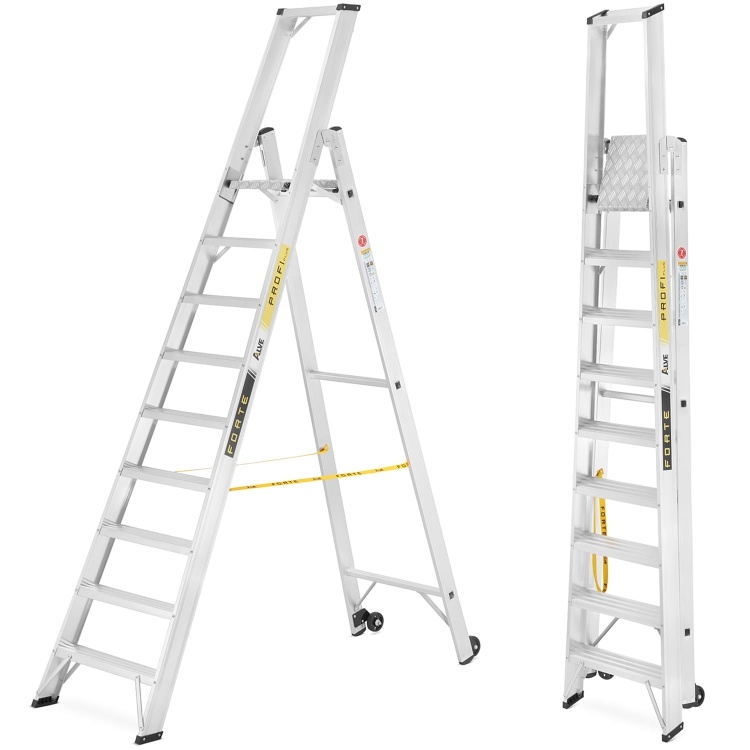 ALOSS montageladder 9309 – Werkhoogte 3,90 m – 1x9 treden