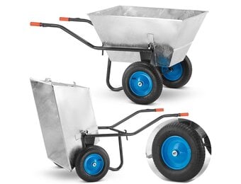 HIGHER Dubbelwielige Kruiwagen 250L / 420kg Verzinkt