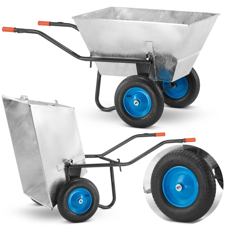 Kruiwagen 250L - met 2 wielen - verzinkt staal - tot 420 kg