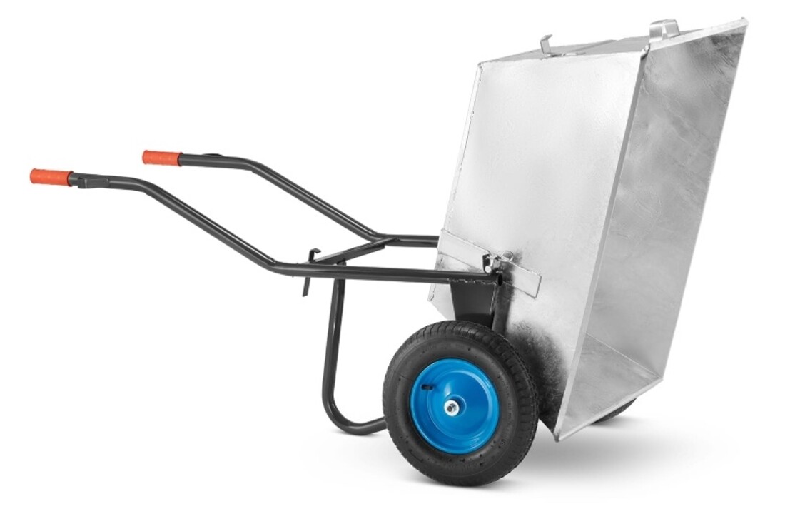 HIGHER Dubbelwielige Kruiwagen 250L / 420kg Verzinkt