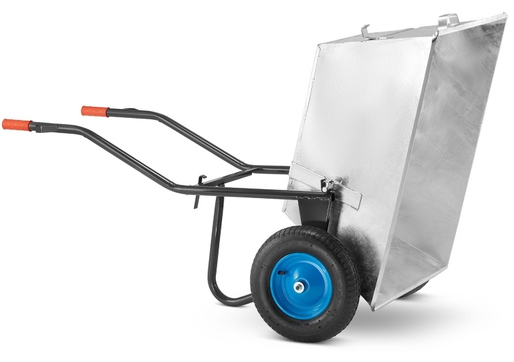 Kruiwagen 250L - met 2 wielen - verzinkt staal - tot 420 kg