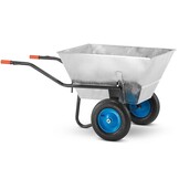 HIGHER Dubbelwielige Kruiwagen 250L / 420kg Verzinkt