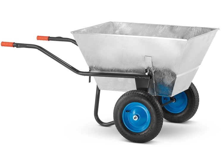 HIGHER Dubbelwielige Kruiwagen 250L / 420kg Verzinkt
