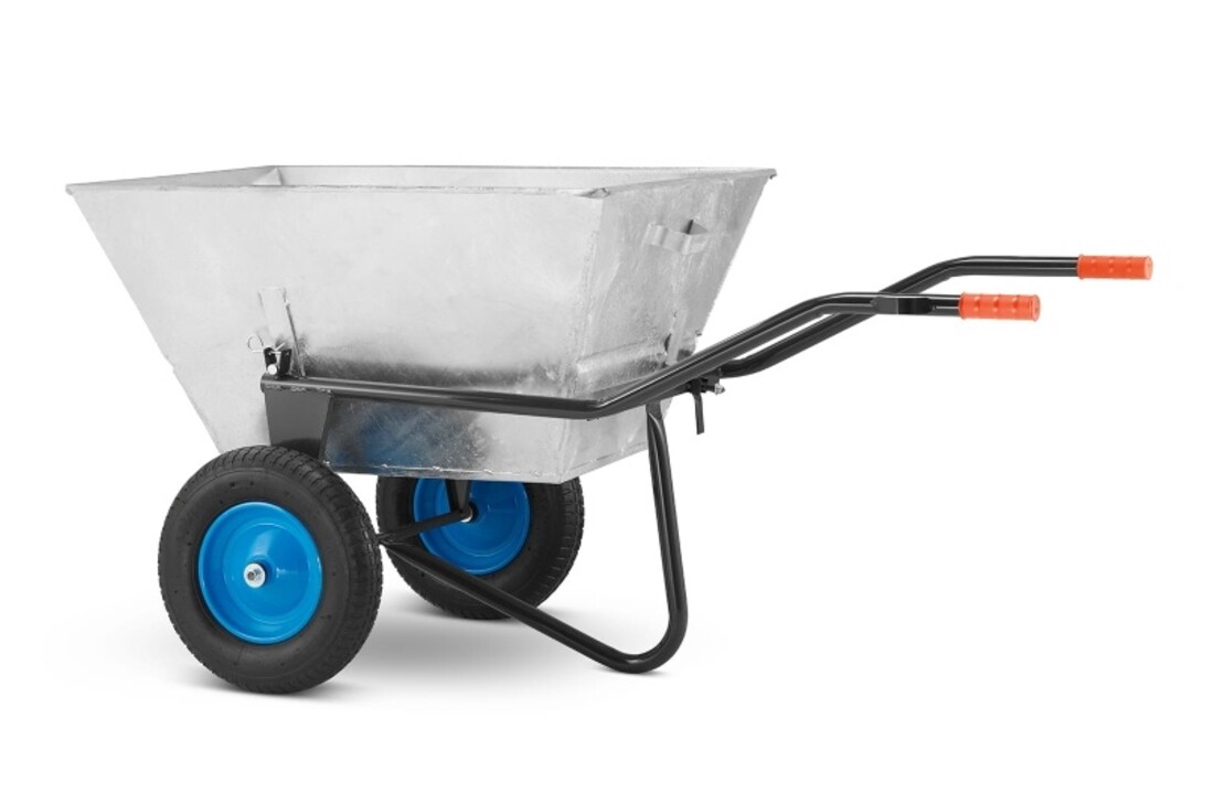HIGHER Dubbelwielige Kruiwagen 250L / 420kg Verzinkt