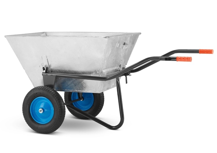 HIGHER Dubbelwielige Kruiwagen 250L / 420kg Verzinkt