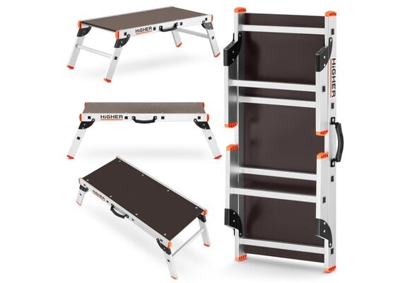 Werkplatform 125x45 cm - aluminium - 2,36 m - max. 150 kg