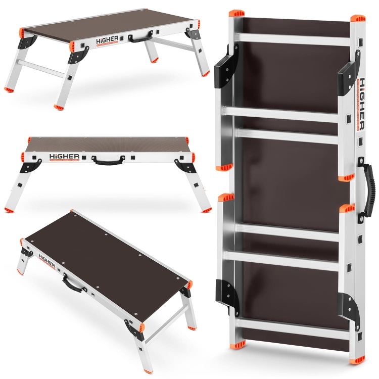 Werkplatform 125x45 cm - aluminium - 2,36 m - max. 150 kg