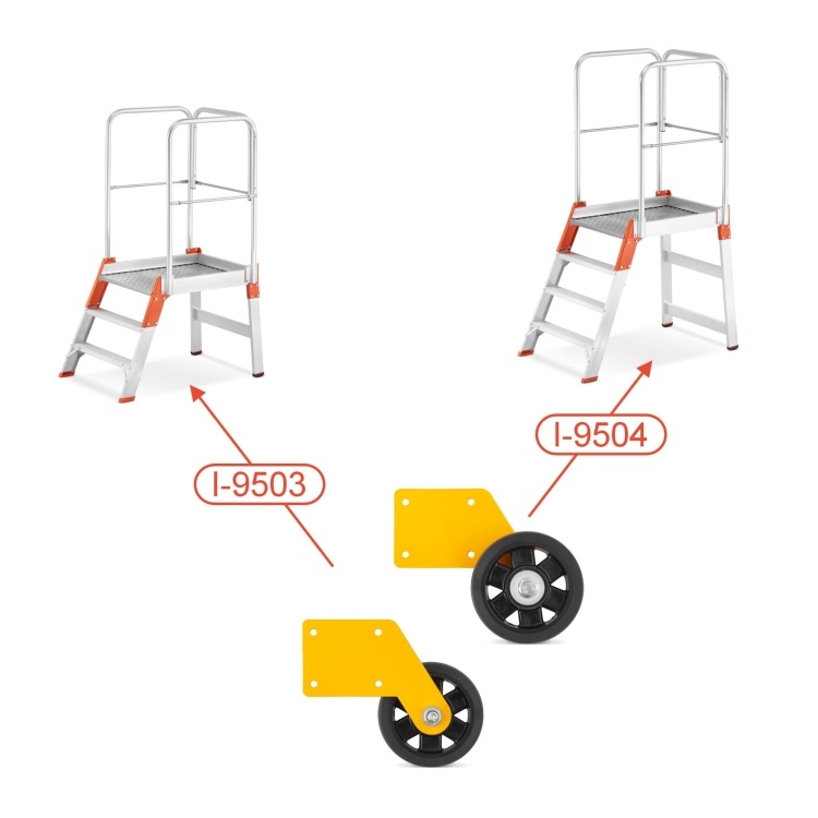 Wielen voor bordestrap - 2 stuks - Ø80 mm - met lagers