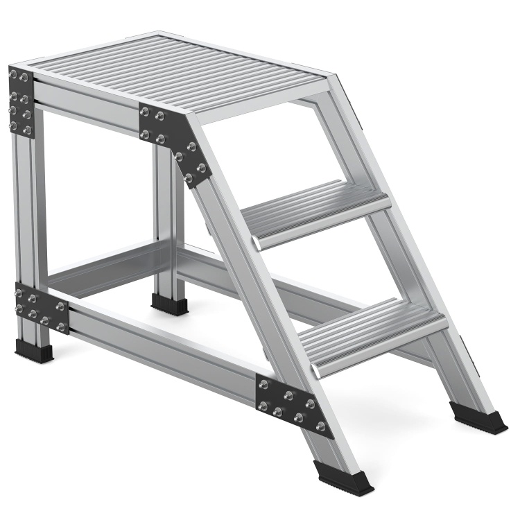 Opstapje - 2 treden + platform - aluminium - 2,75 m werkhoogte