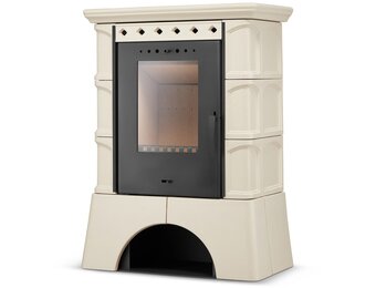 Tegelkachel houtkachel - 10kW - vrijstaand - ATOL - cappuccino